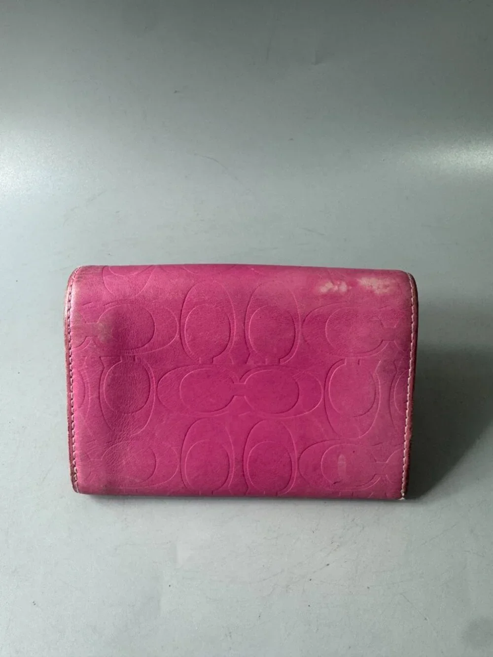 Coach Bifold Pink Leather Signature Wallet